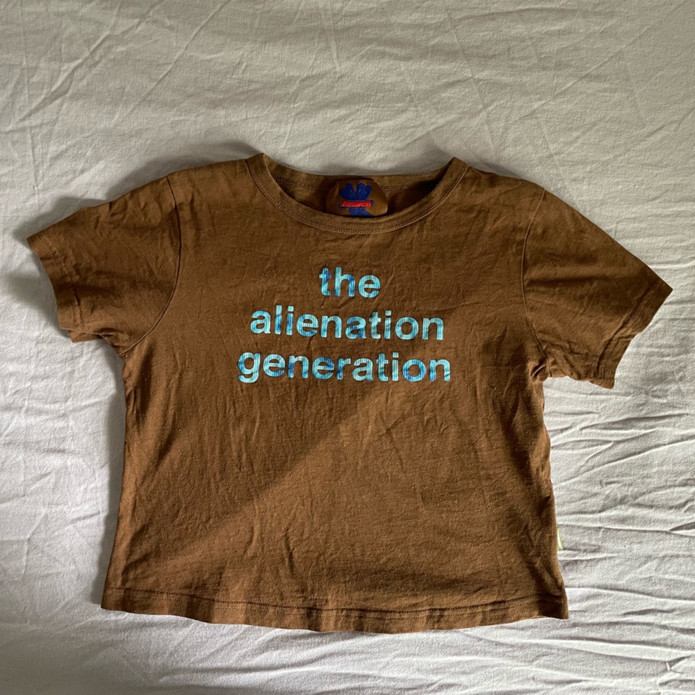 Heaven by Marc Jacob’s Alienation Generation Brown Baby Tee | Y2K Grunge - Picture 1 of 2